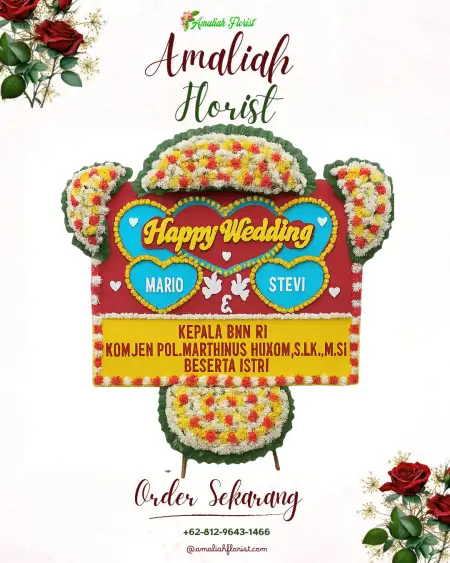 Papan Bunga Pernikahan Ngipik